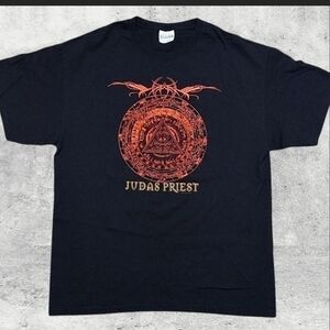 Vtg 2008 Judas Priest World Tour T-Shirt Size L Hanes Heavyweight Graphic Tee